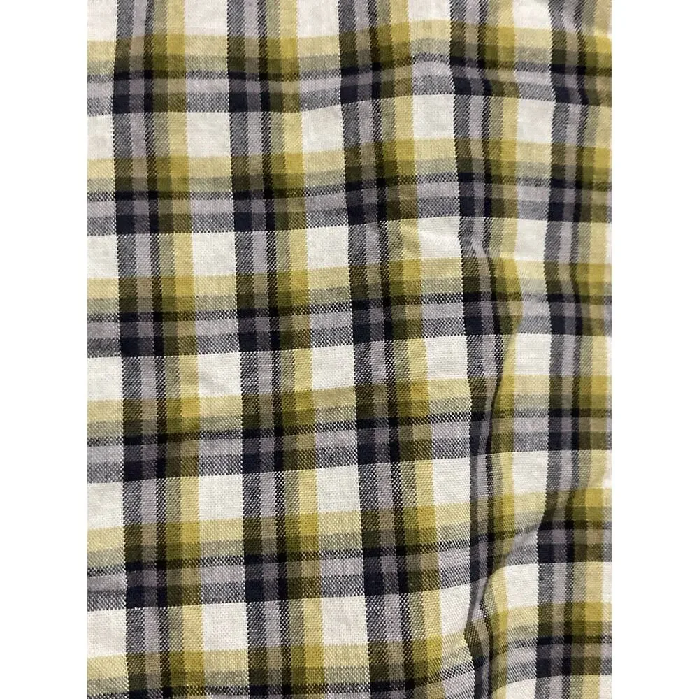 BANANA REPUBLIC MENS PINK PLAID BUTTON DOWN SHIRT Large UNTUCKED FIT